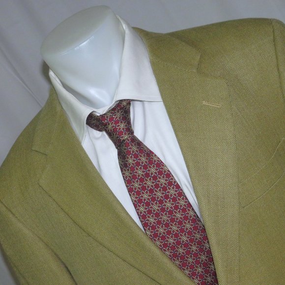 Gieves & Hawkes Claridge Silk Blend Barley Herringbone Two Button Sport Coat 42R - Picture 4 of 11